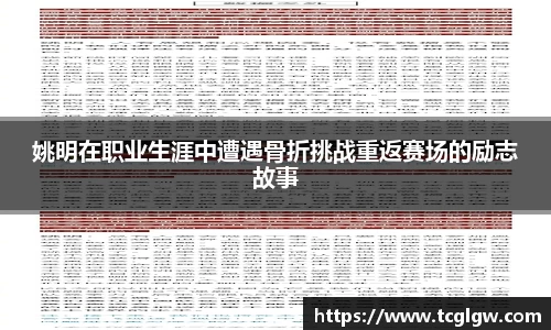 姚明在职业生涯中遭遇骨折挑战重返赛场的励志故事